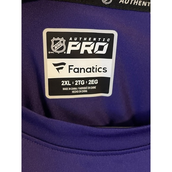 Men's 2XL NWOT Arizona Coyotes Fanatics Authentic Pro Long Sleeve Shirt Purple - Picture 5 of 8